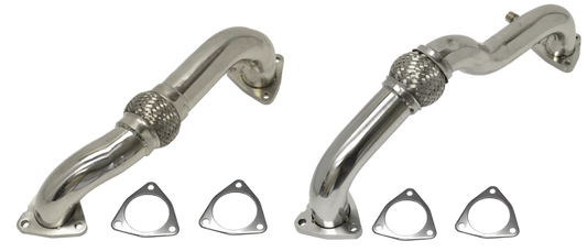 DRIVER/PASSENGER SIDE RACE UP-PIPE W/ EBP & O2 SENSOR BUNGS | 2008-2010 FORD F250/F350/F450/F550 6.4 POWERSTROKE