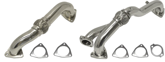 DRIVER/PASSENGER SIDE NON-RACE UP-PIPE W/ O2 SENSOR BUNGS | 2008-2010 FORD F250/F350/F450/F550 6.4 POWERSTROKE