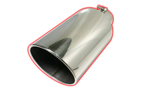 BOLT-ON ROLLED ANGLE CUT | POLISHED 304 STAINLESS EXHAUST TIP