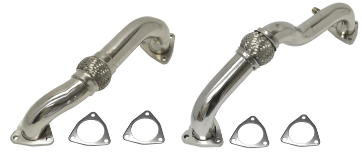 DRIVER/PASSENGER SIDE RACE UP-PIPE W/ EBP & O2 SENSOR BUNGS | 2008-2010 FORD F250/F350/F450/F550 6.4 POWERSTROKE